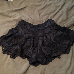 Forever 21 Black Lacy Floral Shorts